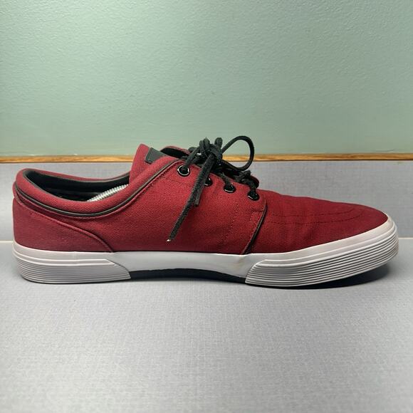 Polo Ralph Lauren Faxon Low Red Canvas Sneaker Sz 13D - Picture 3 of 16
